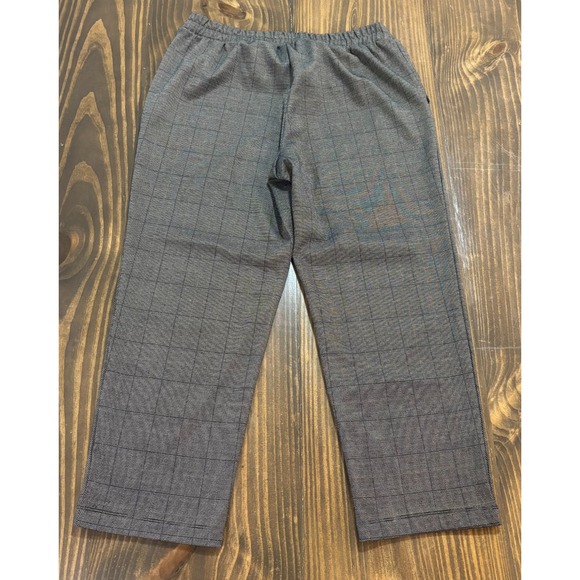 A NEW DAY Womens Large BROWN Check Elastic Waist Ankle Length Dress Pants - Picture 3 of 10